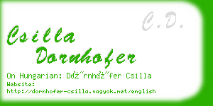 csilla dornhofer business card